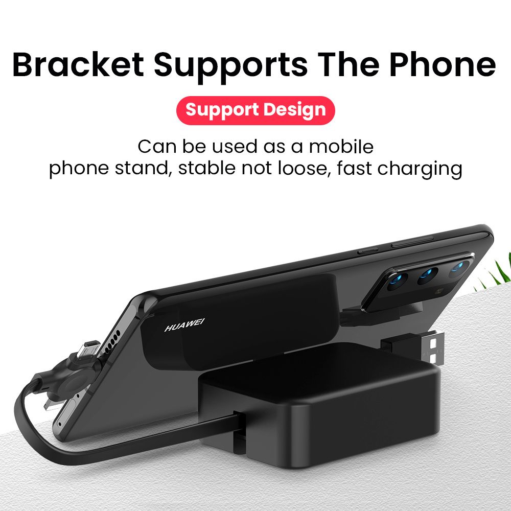 4 In 1 Retractable USB Cable Creative Macaron Type C Micro Cable For I Phone With Phone Stand Charging Data Cable Line Storage Box - Image 6
