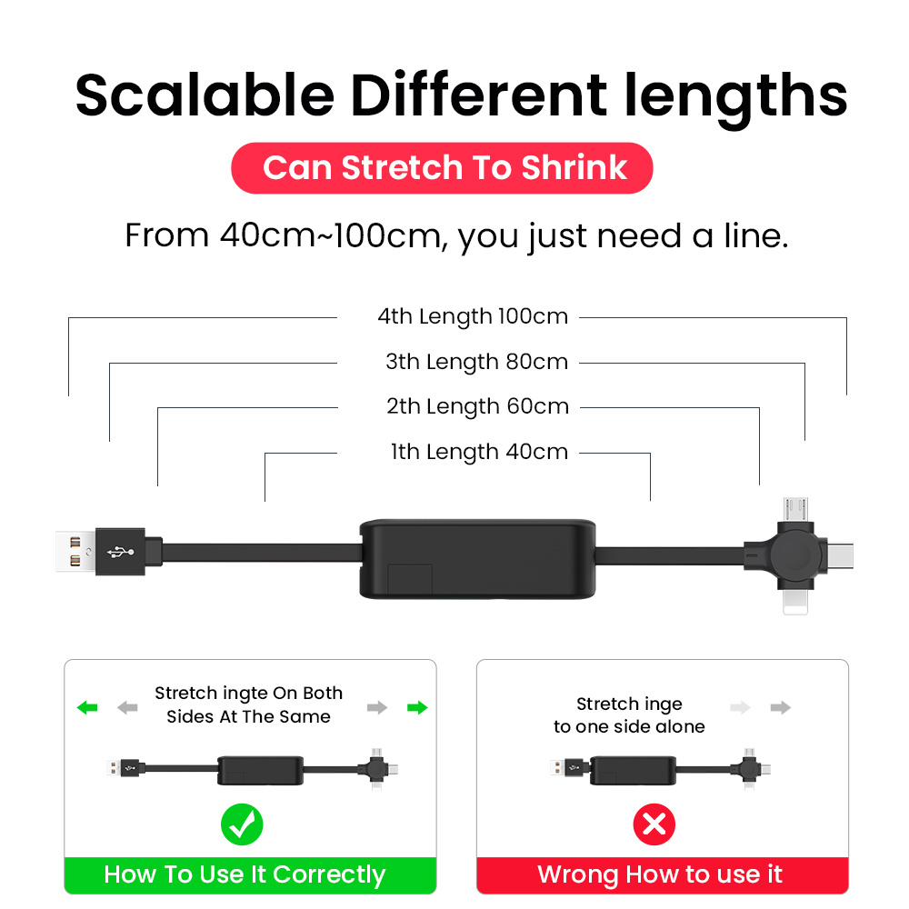 4 In 1 Retractable USB Cable Creative Macaron Type C Micro Cable For I Phone With Phone Stand Charging Data Cable Line Storage Box - Image 7